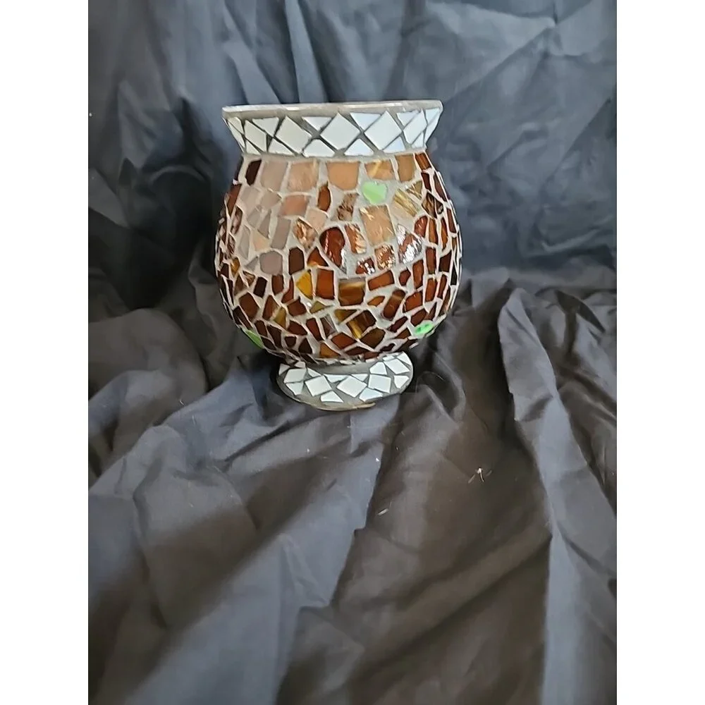 Vintage Home Interior‎ mosaic Candle Holder